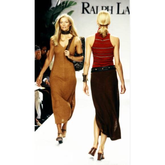 Ralph Lauren Purple Label Runway Top Linen Red Stripe Turtleneck Vintage 1997 Ad - Picture 6 of 12